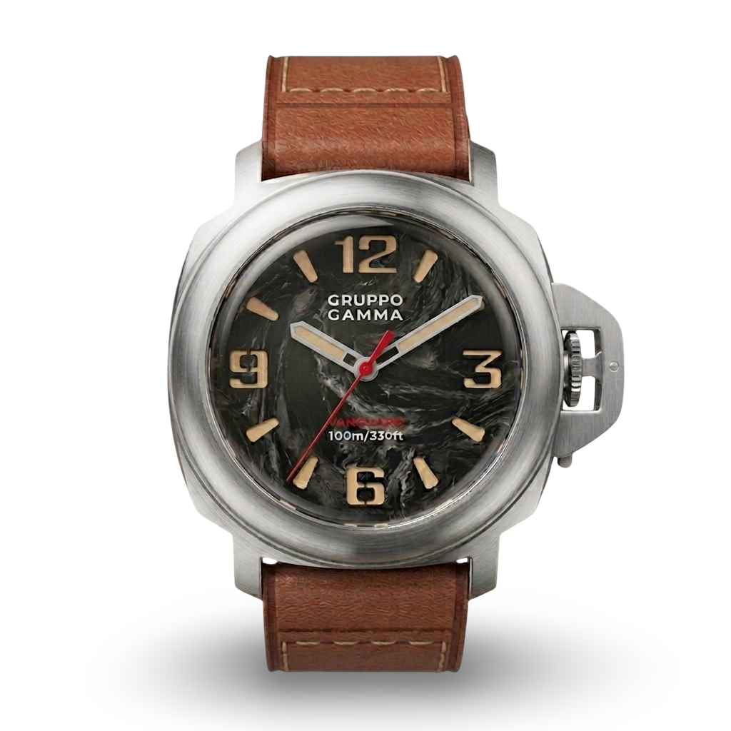 VANGUARD Stainless Steel – Luminous Forged Carbon Dial