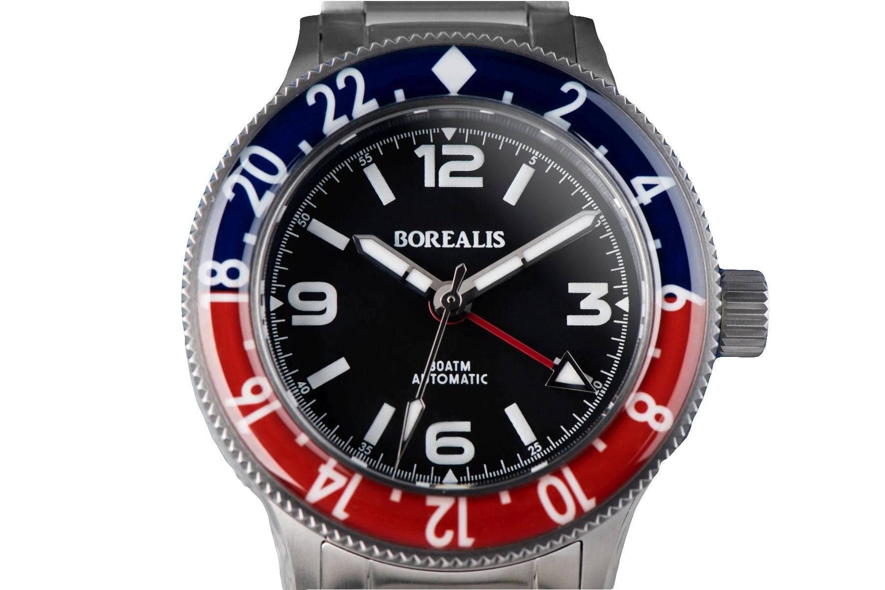 Borealis Sea Storm MK2 GMT Version AA1 Pepsi Bezel No Date