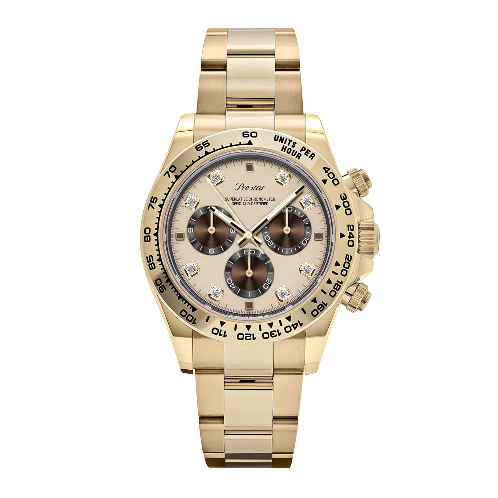 Steel Explorer Diamond Watch (Golden Sands)