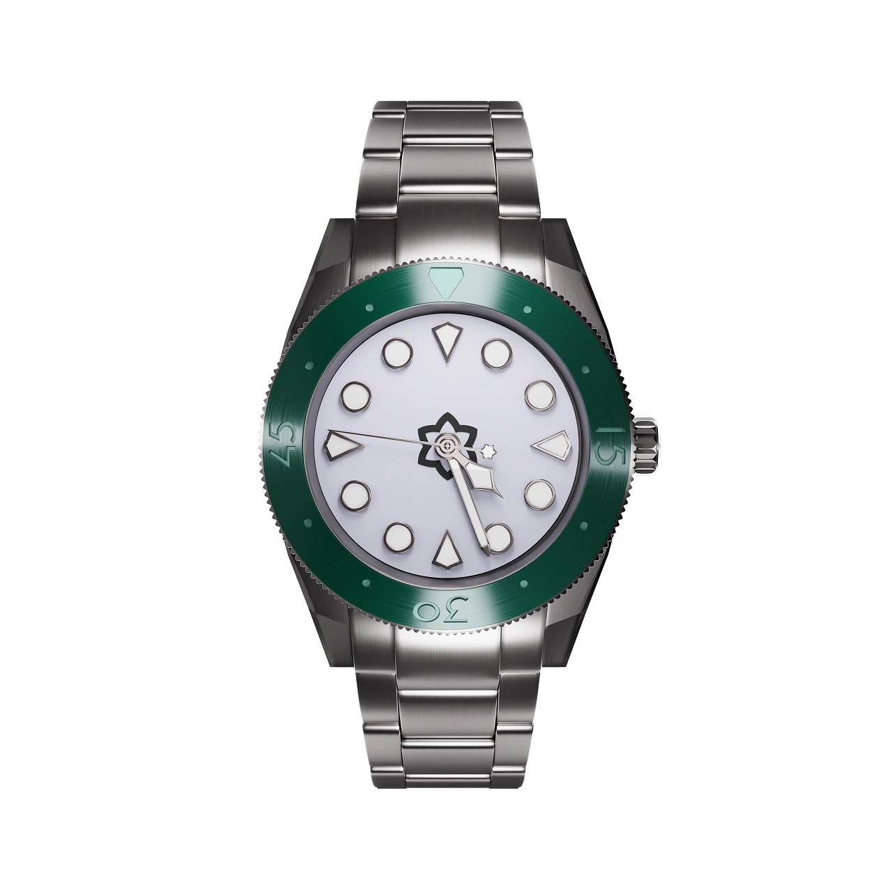Forest Green - Pearl White