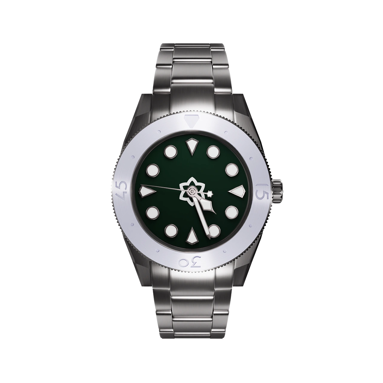 Polished White - Forest Green