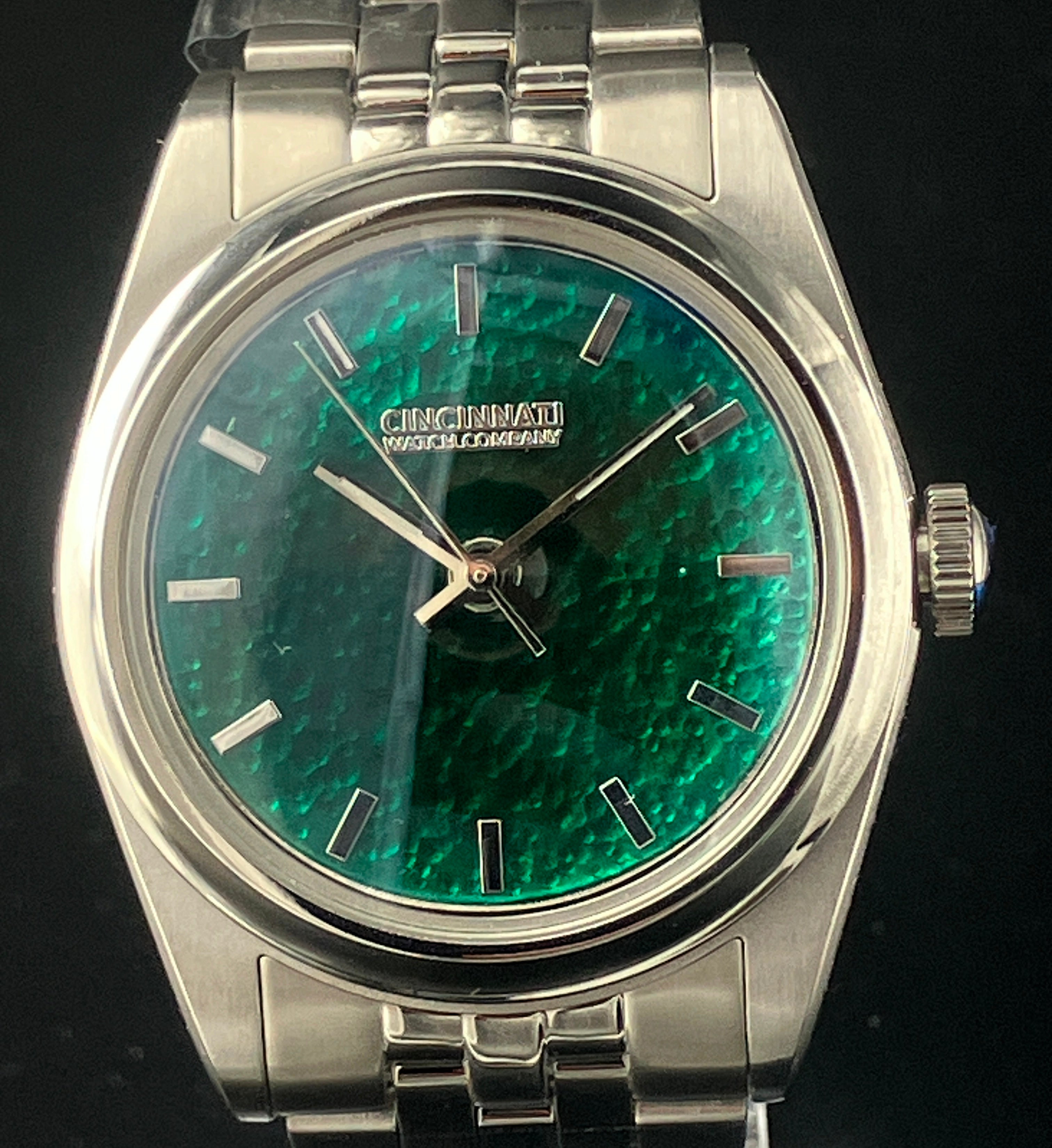 Teal Green Enamel over Hammered Finish