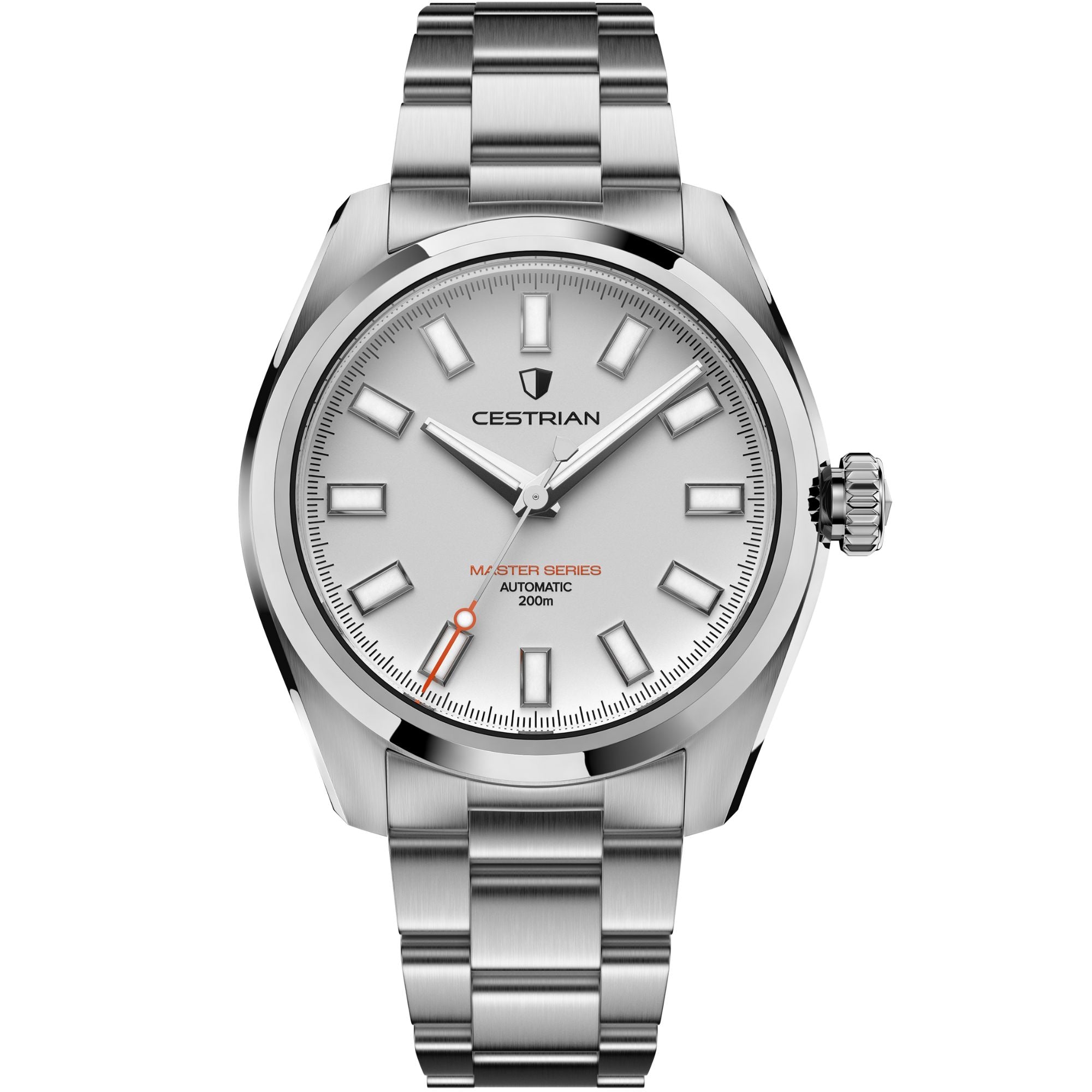 Cestrian Master Series V3 40mm White Dial Steel Bracelet Automatic Men's Watch