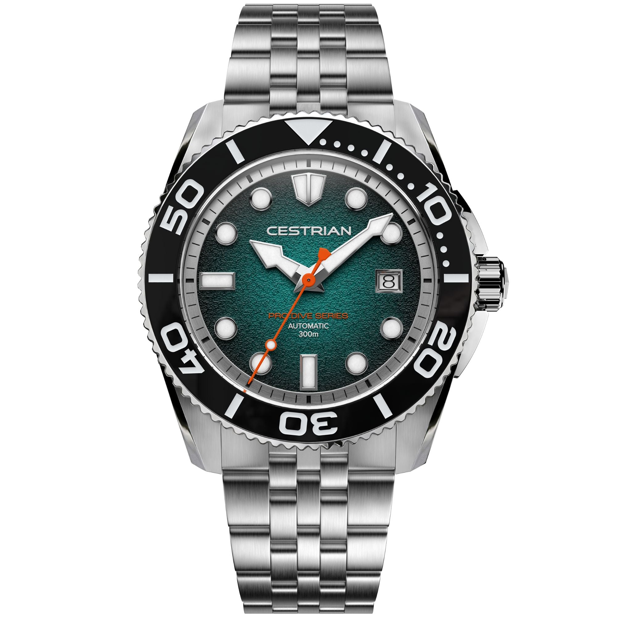 Cestrian Pro Dive Series 42mm Teal Fumé Dial Steel Bracelet Automatic 300m Men's Watch