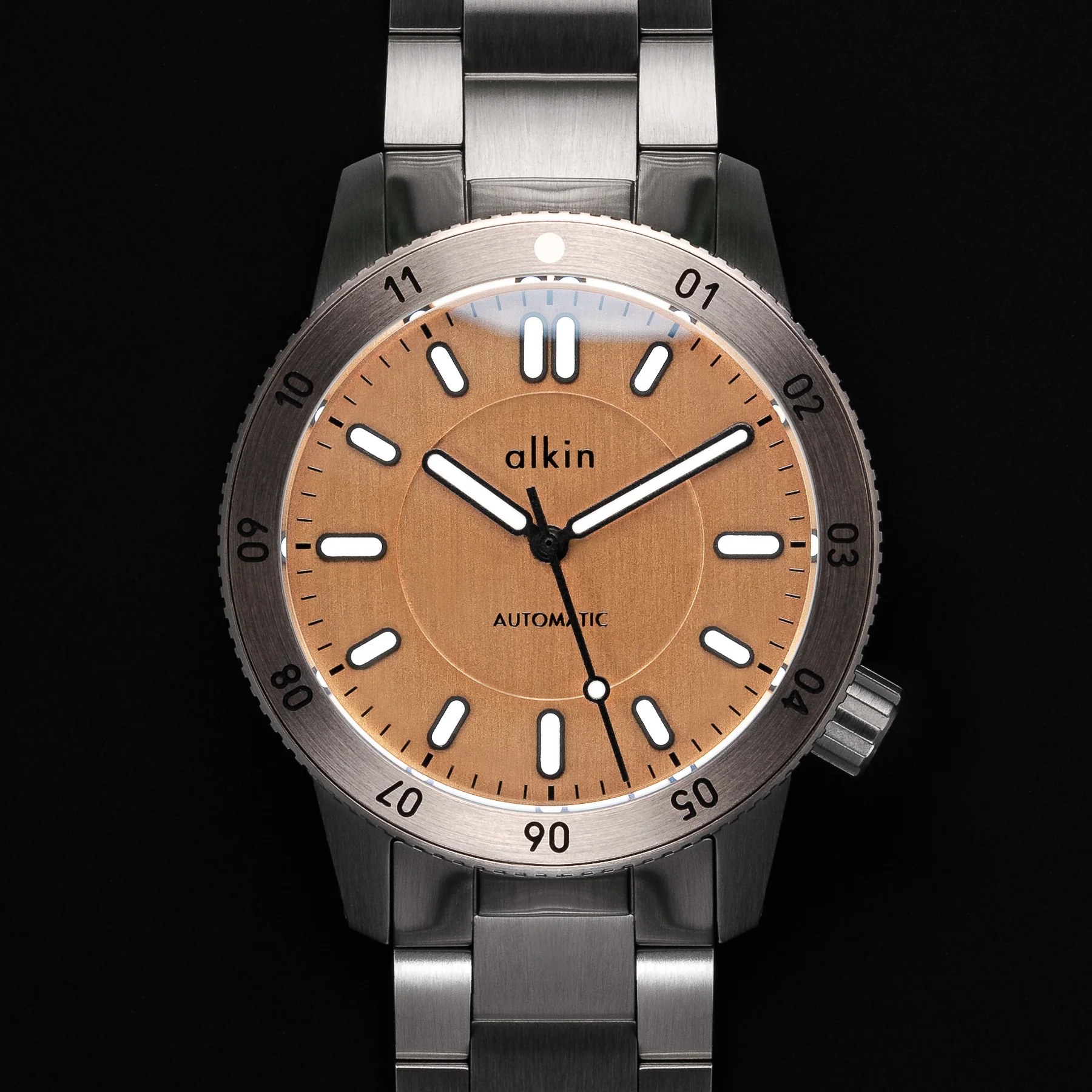 Model Three Dual Time - Brushed Copper Dial / SS Case