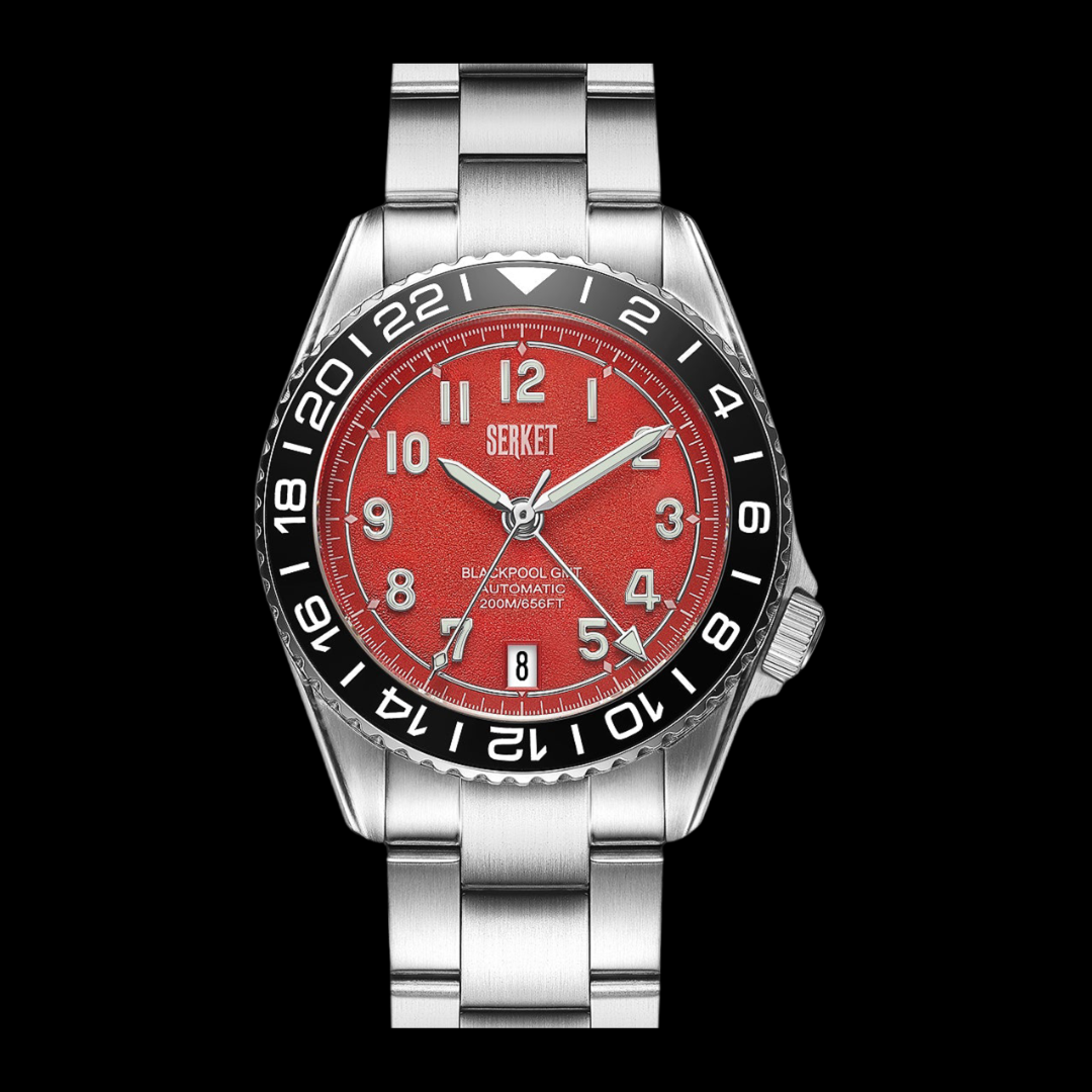 BLACKPOOL GMT AUTOMATIC Fire Engine Red 39MM