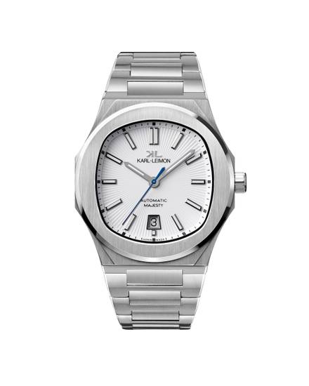 3Hands Date WHITE Heat Treated Blue Hands