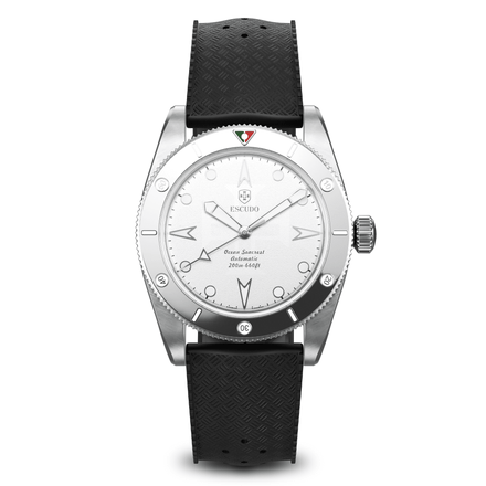 Silver Inox - Black FKM Rubber - 39mm