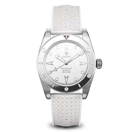 Silver Inox - White FKM Rubber - 39mm