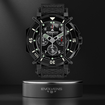 Evolvens TACTICAL - 49 mm Chronograph Military Watch - Graphite