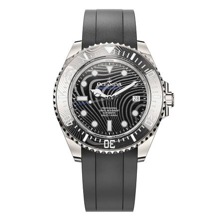 Oceaneva 6000m Deep Marine Explorer VI Grade 5 Titanium Automatic Watch Damascus Dial