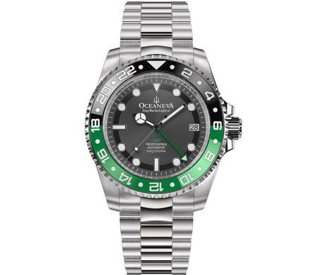 Oceaneva Men's GMT Automatic Deep Marine Explorer 1250M Pro Diver Watch