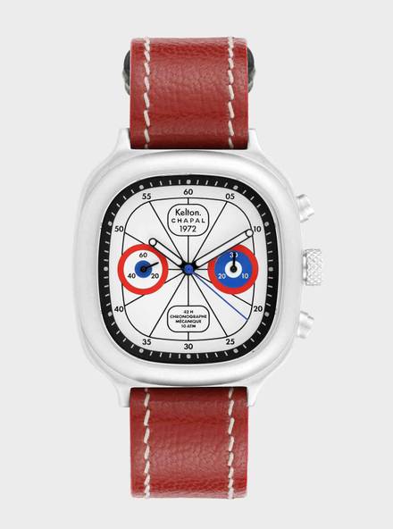 Montre Chronographe 1972 Sky Red & Blue Kelton x Chapal