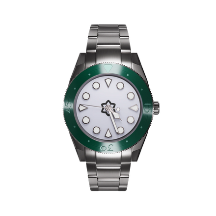 Forest Green - Pearl White