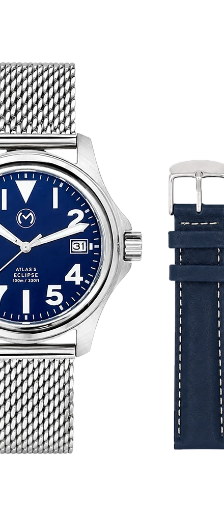 Atlas Eclipse Steel Blue Dial 38mm - Bundle