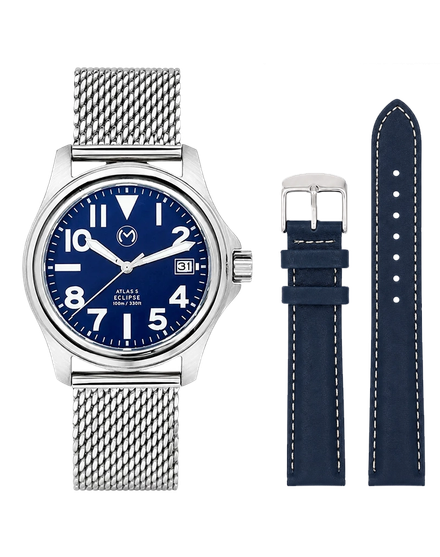 Atlas Eclipse Steel Blue Dial 38mm - Bundle