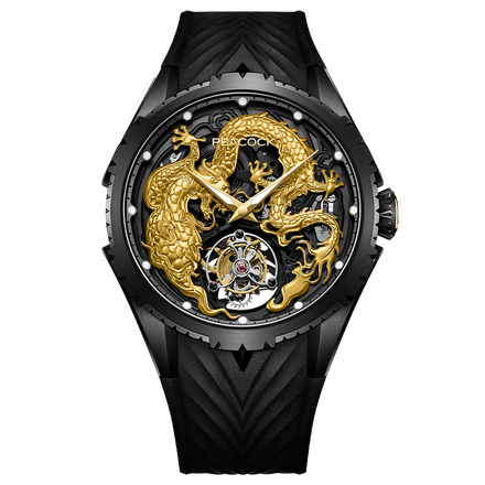 Peacock 24K Gold Year of the Dragon Tourbillon Watch