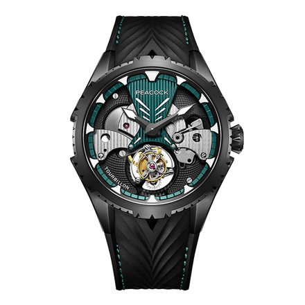 Peacock Plume Warrior Center Axis Tourbillon Watch