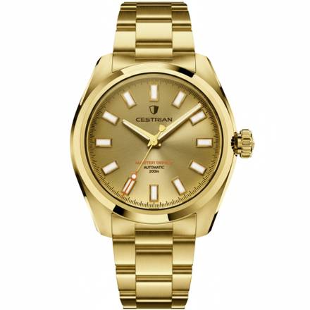 Cestrian Master Series V3 40mm Gold Dial Gold Plated Bracelet Automatic Men's Watch