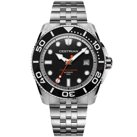 Cestrian Pro Dive Series 42mm Black Dial Steel Bracelet Automatic 300m Men's Watch
