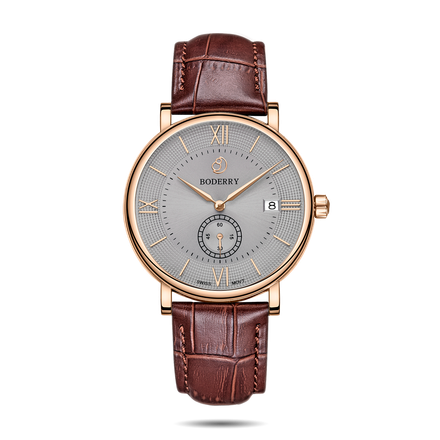 ELEGANT - Swiss Quartz Movement Watch | Rose Gold & Grey Dial
