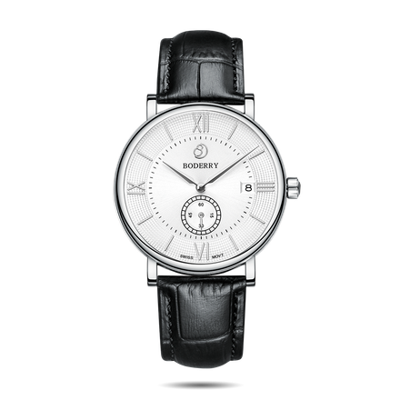 ELEGANT - Swiss Quartz Movement Watch | Silver & White Dial