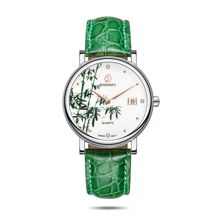 FLOWER - Swiss Quartz Movement Watch | Silver & Bamboo