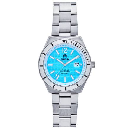 Shield Condor Bracelet Watch w/Date - Blue