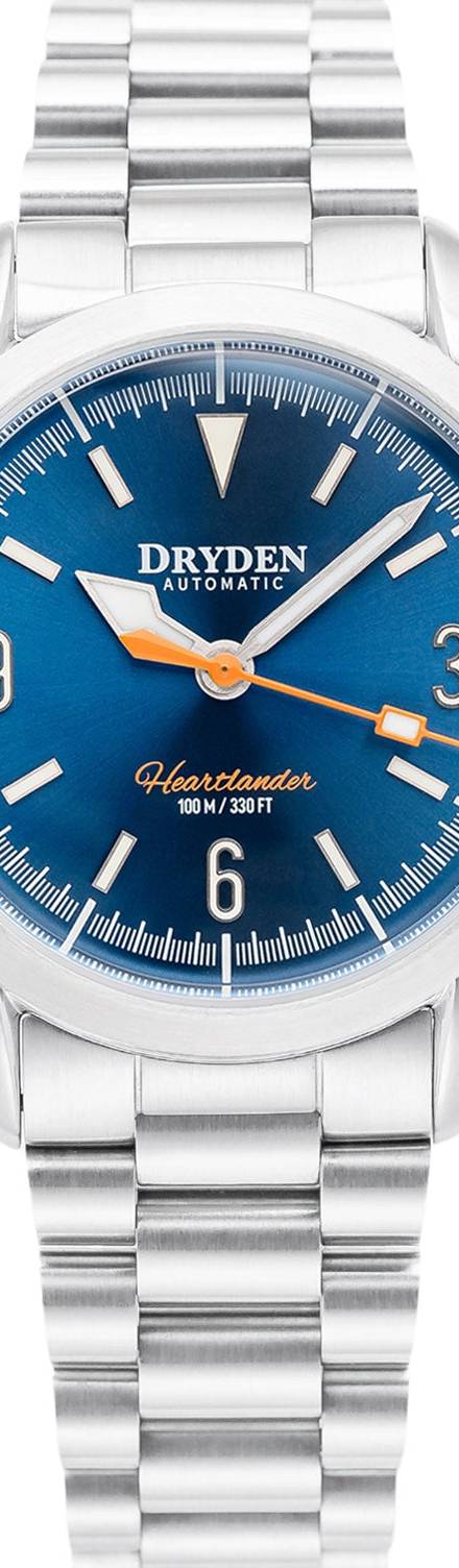 Dryden Heartlander 38mm Automatic Field Watch - Blue Sunburst