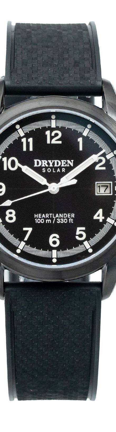 Dryden Heartlander Solar 38mm Field Watch - Nightfall Black