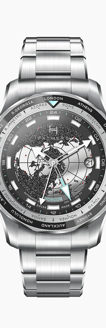 Fathers Globetrotter Black – Orologio GMT Automatico Swiss Made – Nero 40 mm